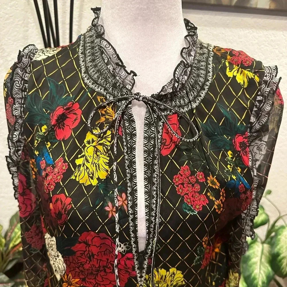 Alice + Olivia beautiful printed mini dress size L - Picture 10 of 15